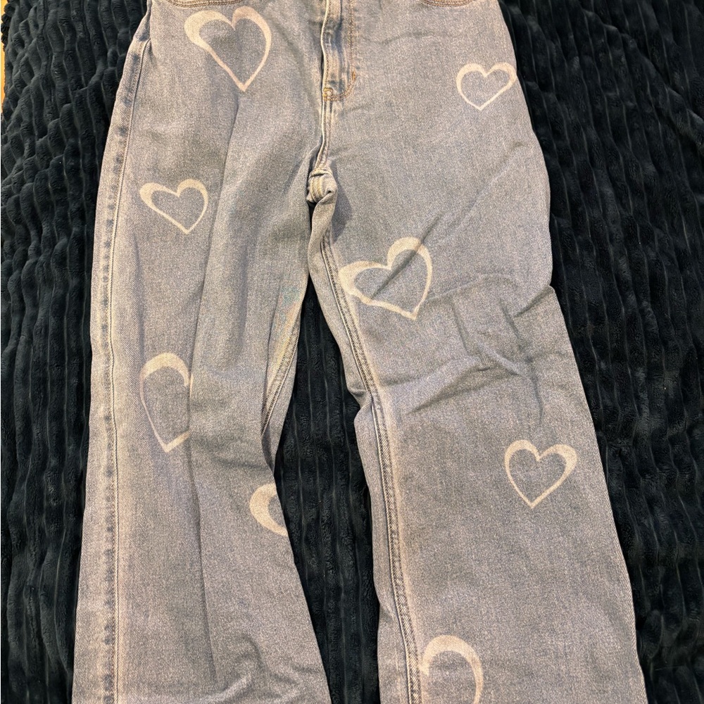 Heart Patterned Jeans